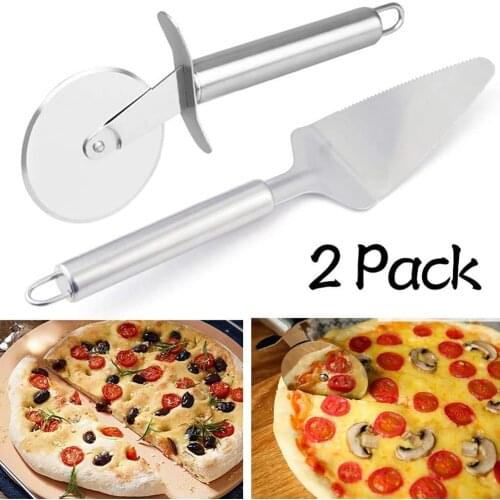 Pizza Cutter Wheel Kit Stainless Steel Pizza Roller Cutter With Shovel Kitchen Cutter Set Pizza Kitchen Tools Pastry Baking