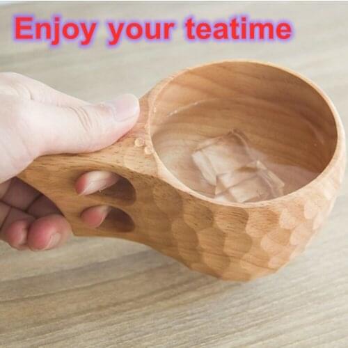 New Portable Wood Coffee Mug Rubber Wooden Tea Milk Cups Water Drinking Mugs Teatime Drinkware Handmade Juice Lemon Teacup Gift