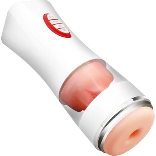 New Male Masturbator Deep Throat Blowjob Vibrator Tongue Licking Masturbation Cup Masturbator For Man Pocket Pussy Erotic Toys