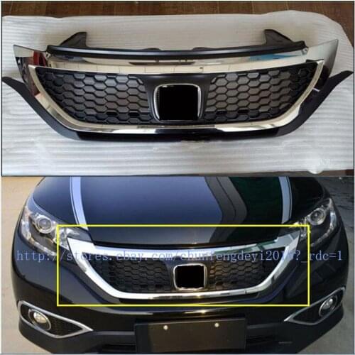 For Honda CRV CR-V 2012 2013 2014 Modulo Front Grill Grille Top Grade ABS Chrome