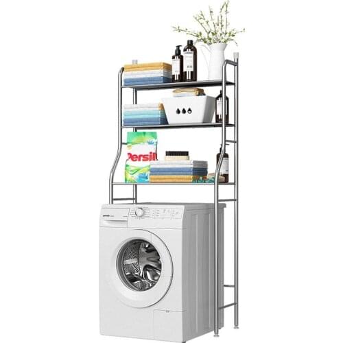 Over The Rack Stainless Steel Toilet Cabinet Shelving Kitchen Washing Machine Rack Bathroom Space Saver Shelf Organizer Holder