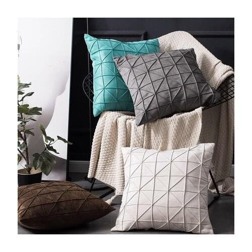 2019 Nordic style cushion in pure color living room Lightweight pillowcase without core 45x45 in a choice of color