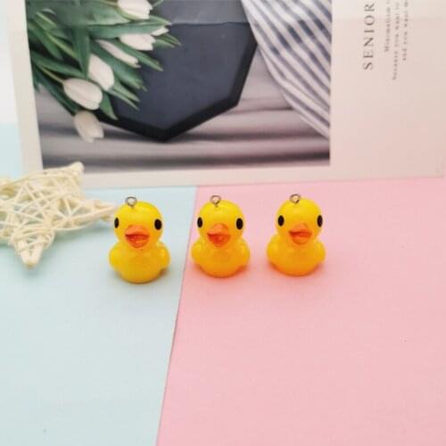 10pcs Kawai Little Yellow Duck Charms Pendants Resin Duck Charms DIY Earring Jewelry Making Craft Keychain Decor 23*31mm FX331