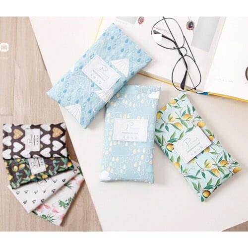 Portable Fashion Printed Glasses Storage Bag PU Leather Sunglasses Reading Phone Case Pouch Mobile Wallet Waterproof Eyeglasses