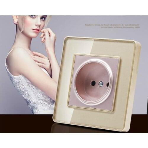 86 Power Socket Grounded 16A EU Standard Electrical Outlet switch Moral standard Wall socket Tempered glass Socket European