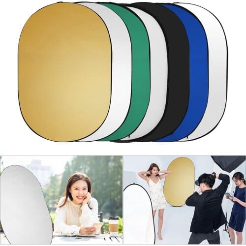 60 * 90cm/24 * 35inch Photography Light Reflector7-in-1(Translucent/Silver/Gold/ White/Black/Green/Blue) Collapsible Carry Bag