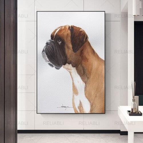Modern Cute dog Canvas Printing Poster,Modern Animal Painting Wall Pictures For Living Room Cartoon Animal Art Quadro Home Decor