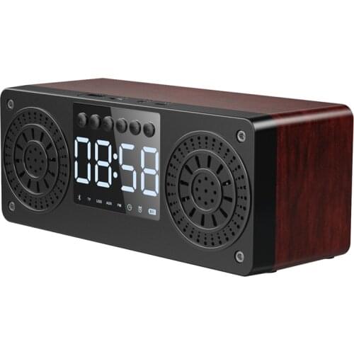 Stereo Subwoofer Bluetooth Speaker FM Radio Portable Speakers Mp3 Play Super Bass Loudspeaker Computer Column Brown