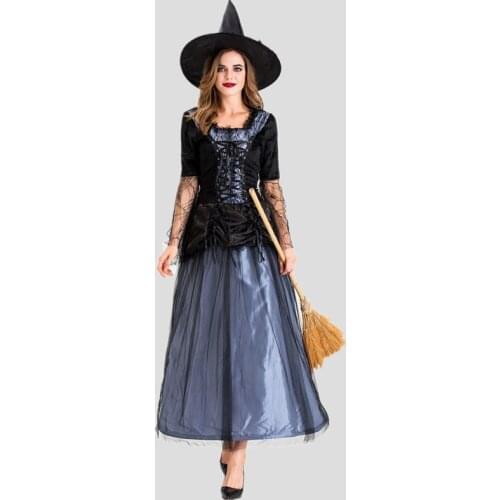 Halloween Day Of The Dead Scary Witch Dress Adult Medieval Masquerade Vampire Disfraz Cosplay Costume