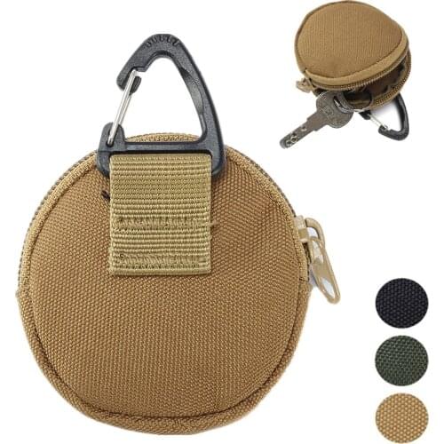 Tactical EDC Pouch Military Key Earphone Holder Men Coin Wallet Purses Army Coin Pocket with Hook Waist Belt Bag for Hunting