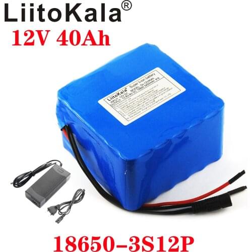 LiitoKala 12V 40Ah 3S12P 11.1V 12.6V Lithium Battery Pack for Inverter Xenon Lamp Solar Street Light Sightseeing Car 12.6V 3A