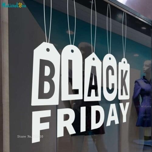 Hanging Black Friday Window Sticker Promotion Discount Sign Decoration New Design Eye-catching Decals Self-adhesive YT3586