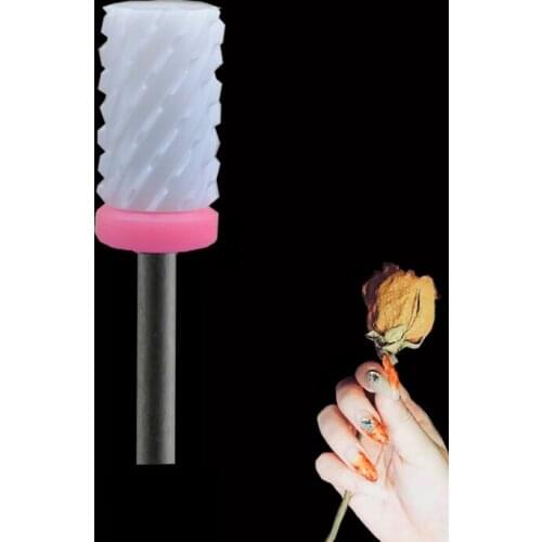 White Ceramic Nail Drill Bit - Small Barrel Bit 3XC