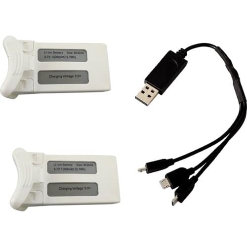 3.7V 1000mAh Lipo Battery Charger sets for SJRC S20W T25 Four-axis Quadcopter Spare Parts RC Camera Drone Rechargeable Battery