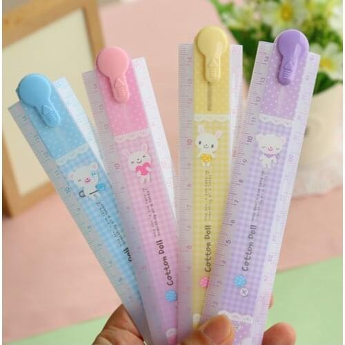 1PC Cute plastic ruler folding rulers for Kids Candy color 30CM length Lovely stationery(dd-12)