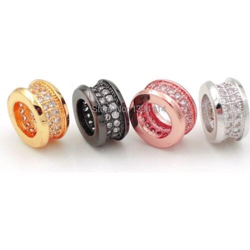 5*10*10m Micro Pave Clear CZ Waist Spacer Beads Fit For Making DIY Bracelets Or Necklaces Jewelry