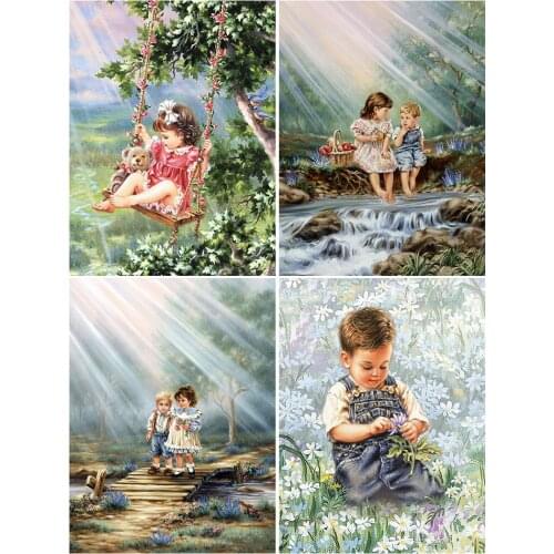 5D DIY Diamond Painting Portrait Child Full Square Drill Diamond Embroidery Mosaic Picture of Rhinestones Art Home Decorations