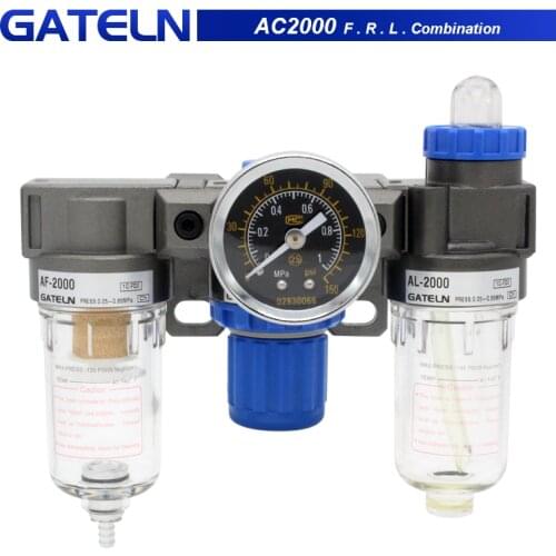 AC2000 1/4"Pressure Regulator Gauge Air Compressor Filter Oil Moisture Separator For Water Filters Dehumidifier