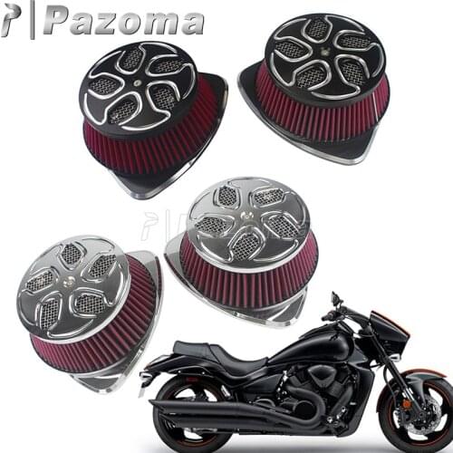 Aluminum Motorcycle Air Filter Dual Big Air Intake Cleaner For Suzuki Boulevard M109R2 M109RZ C1800R C1800RT VZR VLR 1800 04-19