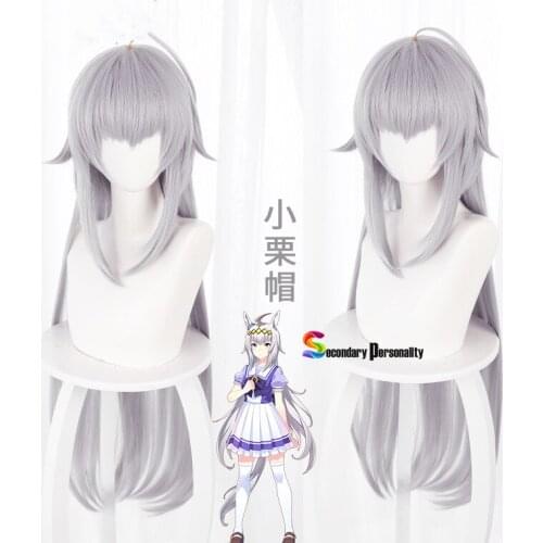Anime Game Pretty Derby Oguri Cap Cosplay Props Gray Purple Long Straight Heat Resistant Synthetic Hair Hallowen Carnival Party