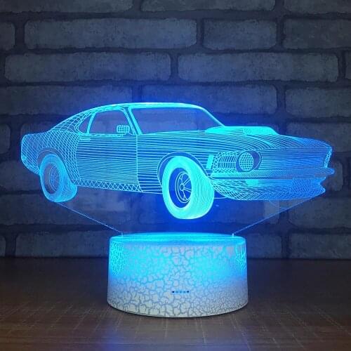 Car Shape 3D LED Night Lights RC Touch 7 Colors Table Lamp for Home Bedroom Decorations Kids Xmas Gift