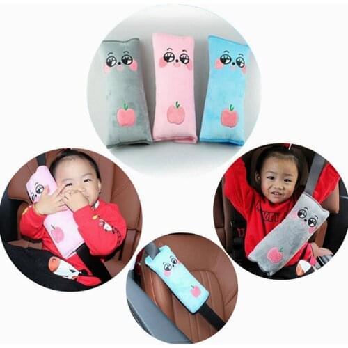 Car Styling Seat Belt Cover Cartoon Car Kids Seat Belt Pillow Head Support Shoulder Pad Car Headrest Shoulder Protector Harness
