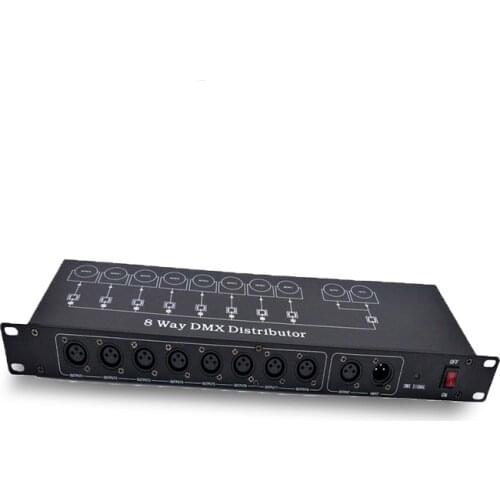 Fast shipping Best quality 8CH DMX Splitter DMX512 Light Stage Lights Signal Amplifier Splitter 8 way DMX Distributor