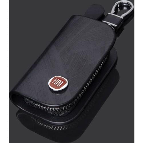 Genuine Leather Key Wallet Car Key Bag Key Case For Fiat Panda Bravo Feiyue Lingya Punto 500 595 Uno Palio Tipo Doblo Accessorie