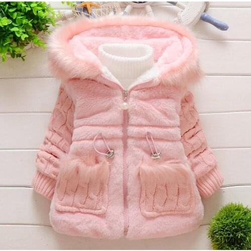 Baby Hooded Jacket Outerwear 2019 New Winter Baby Girls Clothes Faux Fur Fleece Coat Pageant Warm Jacket Xmas Snowsuit 1-7Y