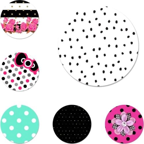 Polka Dots Design Icons Pins Badge Decoration Brooches Metal Badges For Backpack Decoration 58mm