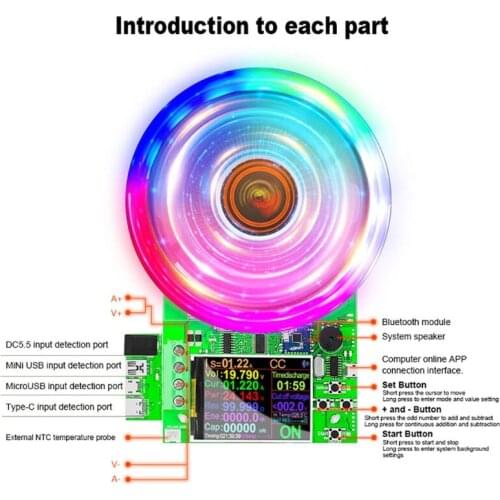 DL24 180W Electronic Load Voltmeter Ammeter Power Aging Discharge USB Tester