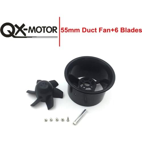 QX-MOTOR Brand New 55mm EDF Kit with Fan Rotor+Ducted Housing+Adapter For 2.3MM Brushless Motor RC Airplane Model Parts