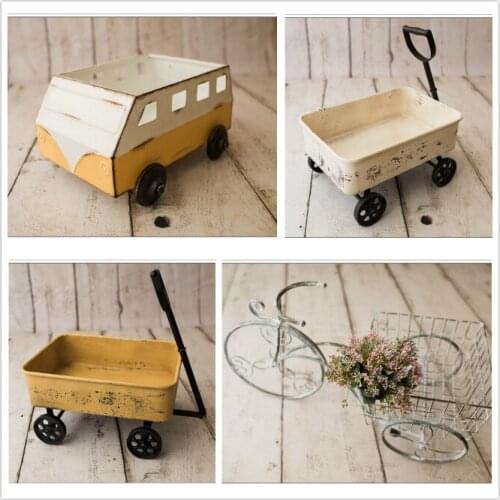 Newborn Baby Photography Small Cart Mini Tricycle Props Shooting Container Ornaments Baby Photography Car