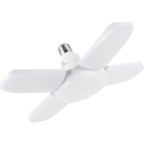 Garage Lights Daylight Lamps Modern Acrylic Material 4 Adjustable Panels Long Life & Eco Friendly White 80W LED Bulb Fan