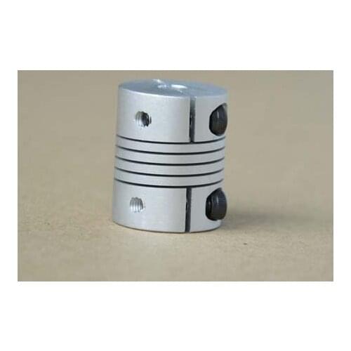 Flexible Clamping Coupler D20L25 5mm to 6.35mm w/ clamping screws