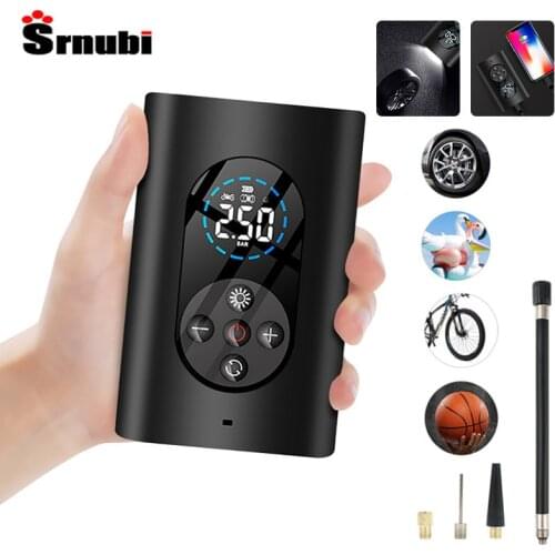 Srnubi 12V 150PSI Rechargeable Air Pump Compressor Portable Wireless Electric Tire Inflator Cordless for Car Motorcycle Bicycle