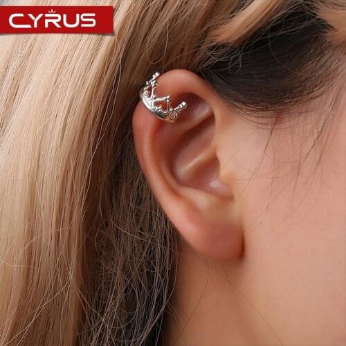 2019 Korean Fashion Crown U-shaped Clip Earrings For Women Tiny Hearts Hollow Ear Bone Cuff Invisible Women Jewelry Men Gift