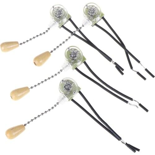 4pcs/Lot Wall Light Pull Switch vintage Home Ceiling Fan Lamp Universal Pull Chain Cord Switch Set Replacement Tools 3A/250V