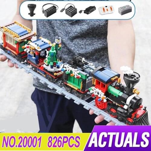 New LepinBlocks Winter Holiday Train 826pcs Compatible Creator 10254 36001 Building Blocks Brick Educational Toy Christmas Gifts