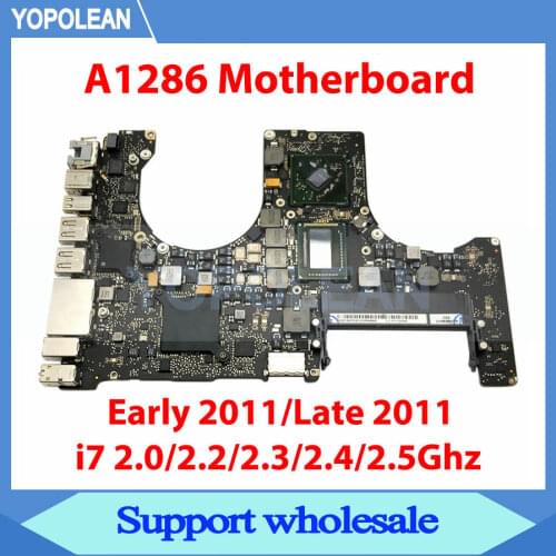 Fully Tested 2.0/ 2.2/ 2.3/ 2.4/ 2.5GHz CPU i7 Motherboard 820-2915-A For Macbook Pro 15" A1286 Logic Board Early 2011 Late 2011