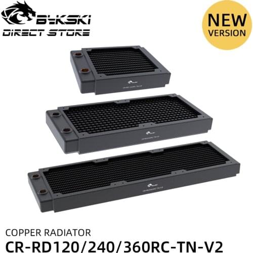 Bykski Copper Radiator 30MM Thickness 120/240/360mm 14 Waterway Thin Cooler Watercoler Heatsink CR-RD120/240/360RC-TN-V2