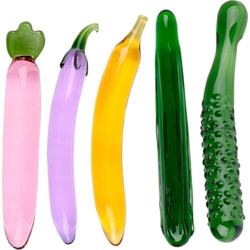Glass Dildo, Crystal Penis Anal Butt Plug Vaginal G-Spot Clitoral Masturbation Massager Sex Toys for Women