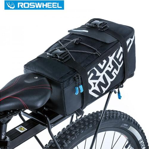 ROSWHEEL 5L Bicycle Carrier Bag Rack Trunk Bike Luggage Back Seat Pannier Outdoor Cycling Storage Handbag Shoulder Strip 141276
