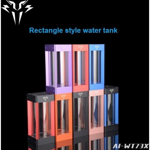 Syscooling water cooling reservoir rectangle style colorful water tank with RGB light