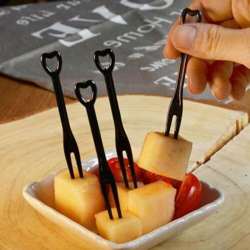 30 Pcs Disposable Fork Individually Wrapped Black Plastic Forks Wedding Party Birthday Disposable Fork Fruit Cake Salad Dessert