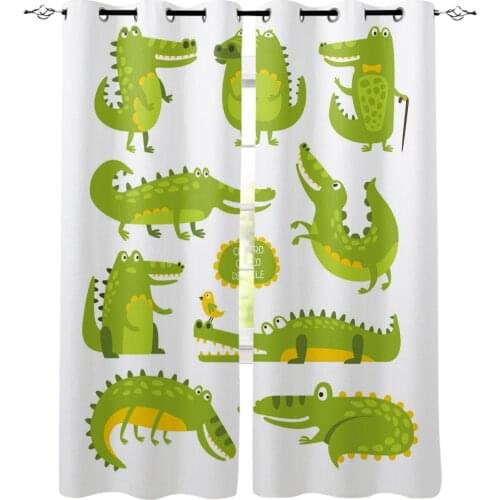 Green Animal Crocodile Cartoon Curtain for Kids Room Bedroom Curtain Cartoon Window Curtain for Boys Colorful cortinas