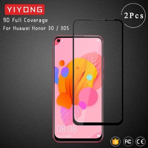 YIYONG 9D Full Cover Glass For Huawei Honor 30 S 30S 20 View 30 Pro V30 Tempered Glass Screen Protector For Huawei Honor 20 V20