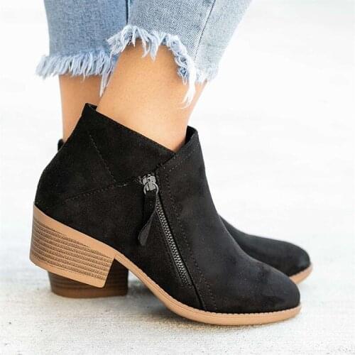Women Ankle Boots Spring Low Heels Women Boots Platform Sexy Ladies Khaki Black Pumps Boots Shoes 2021 Dropshipping