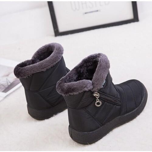 Women Boots Waterproof Snow Boots Female Plush Winter Boots Women Warm Ankle Botas Mujer Winter Shoes Woman Plus Size 43