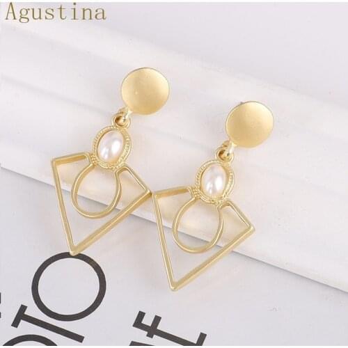 7 styles Bohemian Long Drop Earring For Women Gold Color Lady Dangle Pearl Earrings metal Statement Fashion Accessories 2019